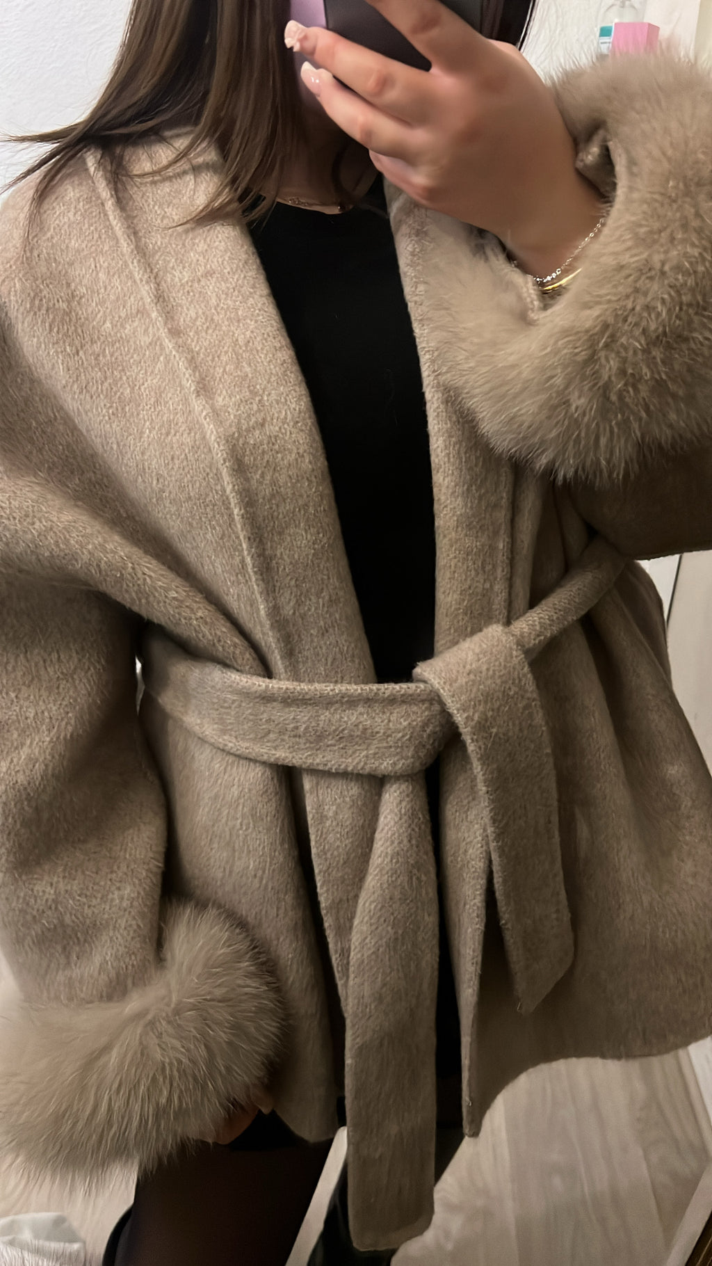 Manteau en laine khaki