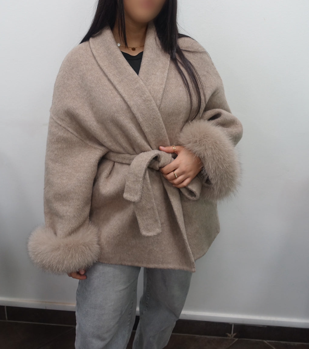 Manteau en laine khaki