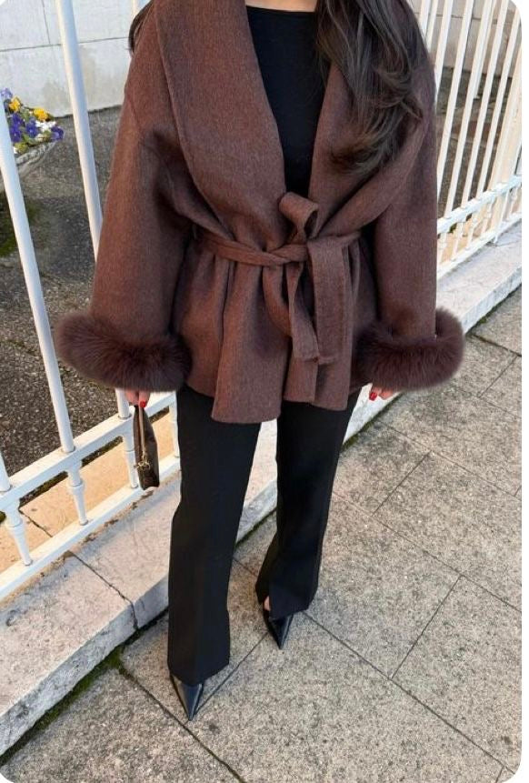 Manteau en laine mocha