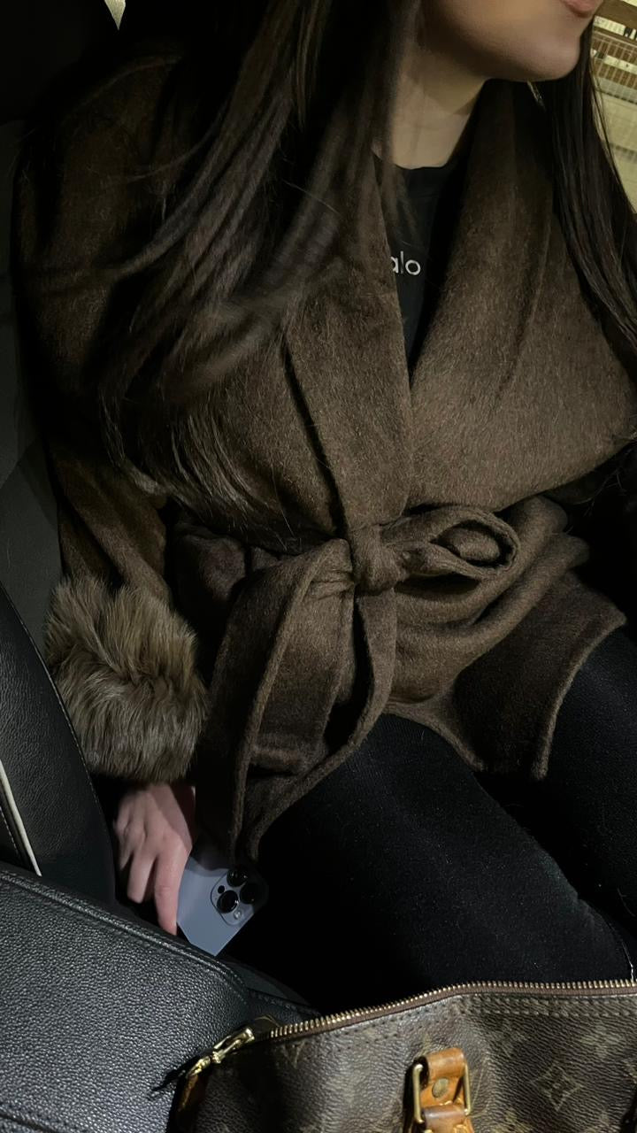 Manteau en laine mocha