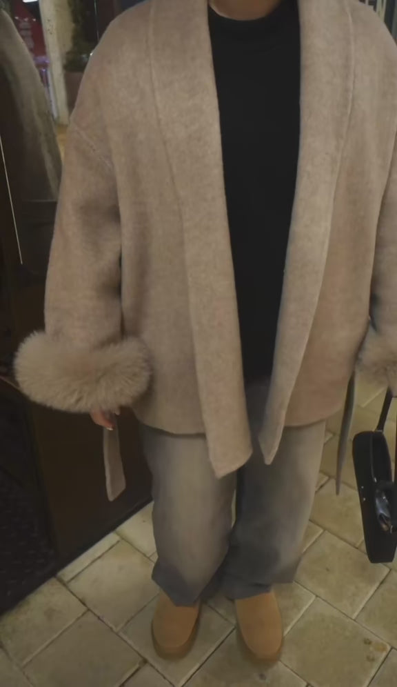 Manteau en laine khaki